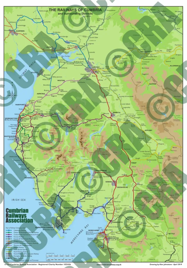 Map - The Railways of Cumbria and surrounding area
