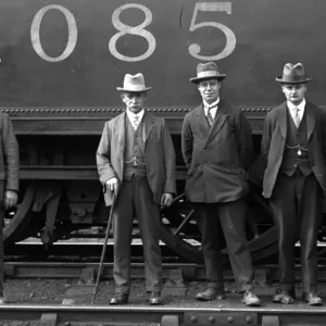 FR 4-4-2T LMS No 11085 with posed visiting enthusiasts